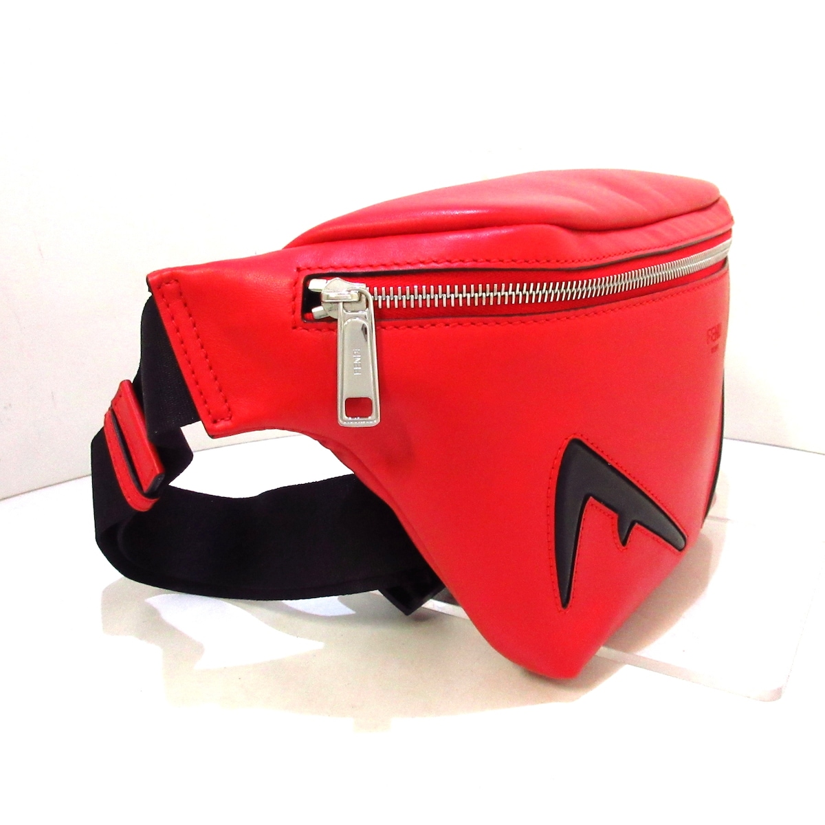 フェンディ/ウエストポーチ/ベルトバッグ,バッグバグズ/レッド×黒