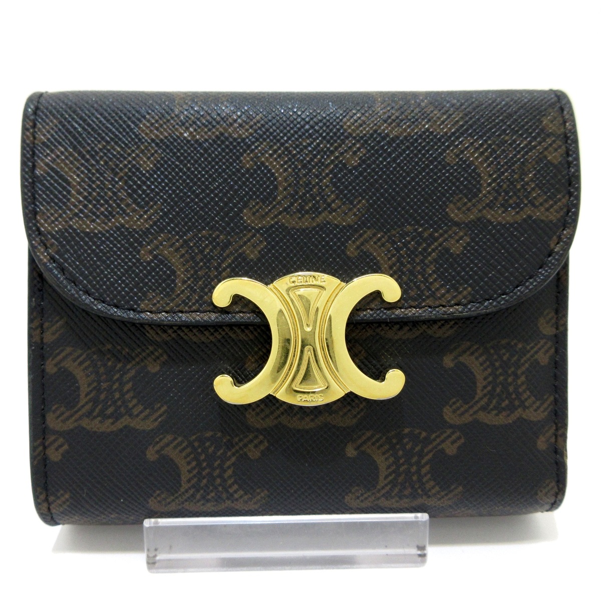 セリーヌ/3つ折り財布/トリオンフキャンバス,スモール フラップ