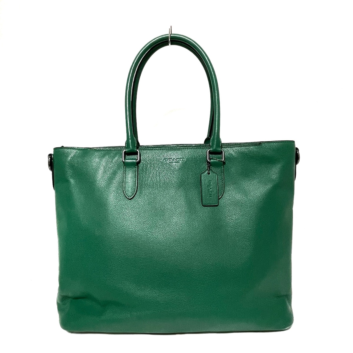 コーチ/トートバッグ/ベケット ビジネス トート/グリーン/レザー/型番