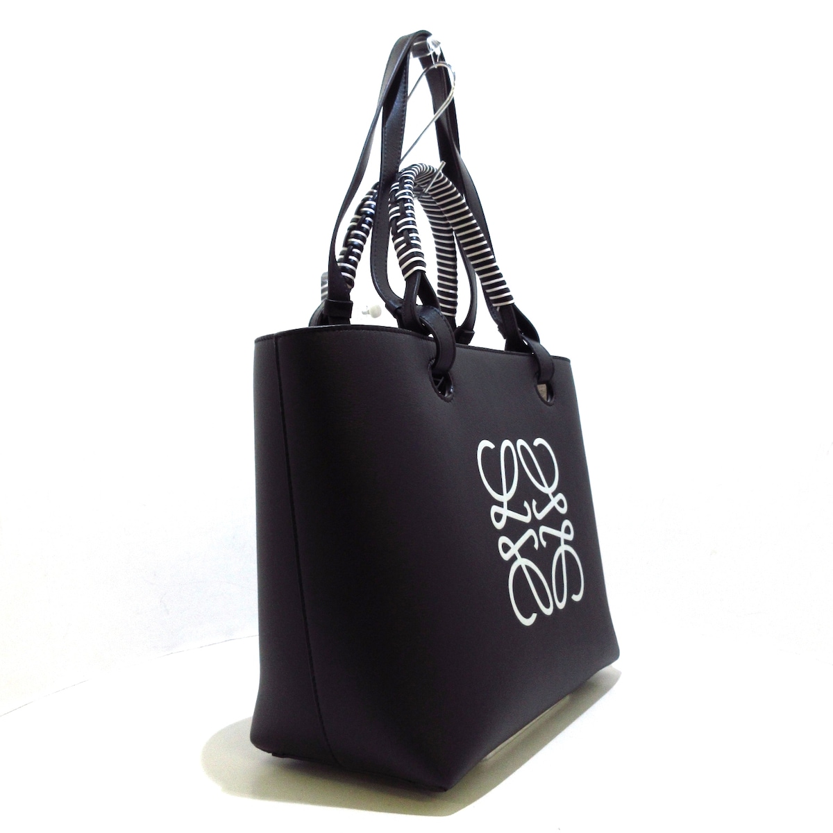 ロエベ/トートバッグ/アナグラム トートバッグ スモール/黒×白/カーフ