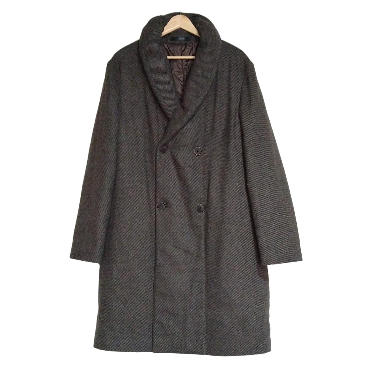 ジョルジオアルマーニ/コート/ダークブラウン×グレー×白/サイズ：USA S