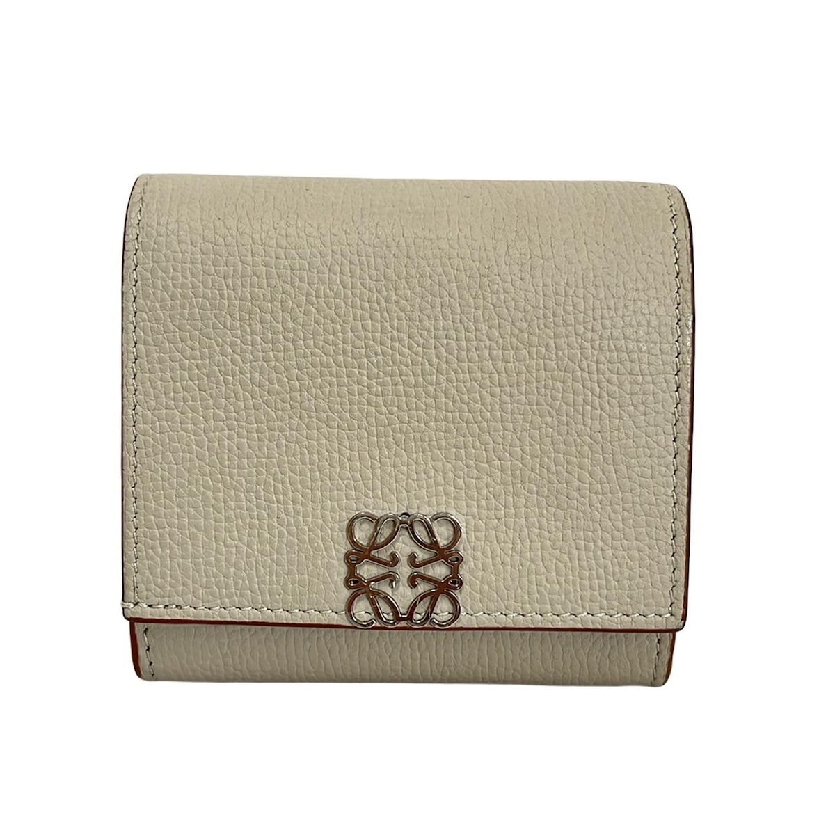 ロエベ/2つ折り財布/アナグラム コンパクト フラップウォレット/ライト