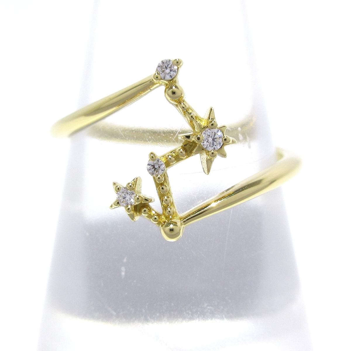 スタージュエリー/リング/K18YG×ダイヤモンド/4Pダイヤ/ダイヤ0.03