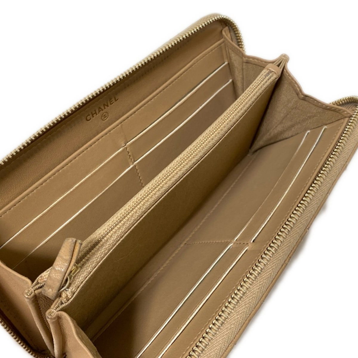 シャネル/長財布/Vステッチ(シェブロン)/ベージュの買取実績【ブラン