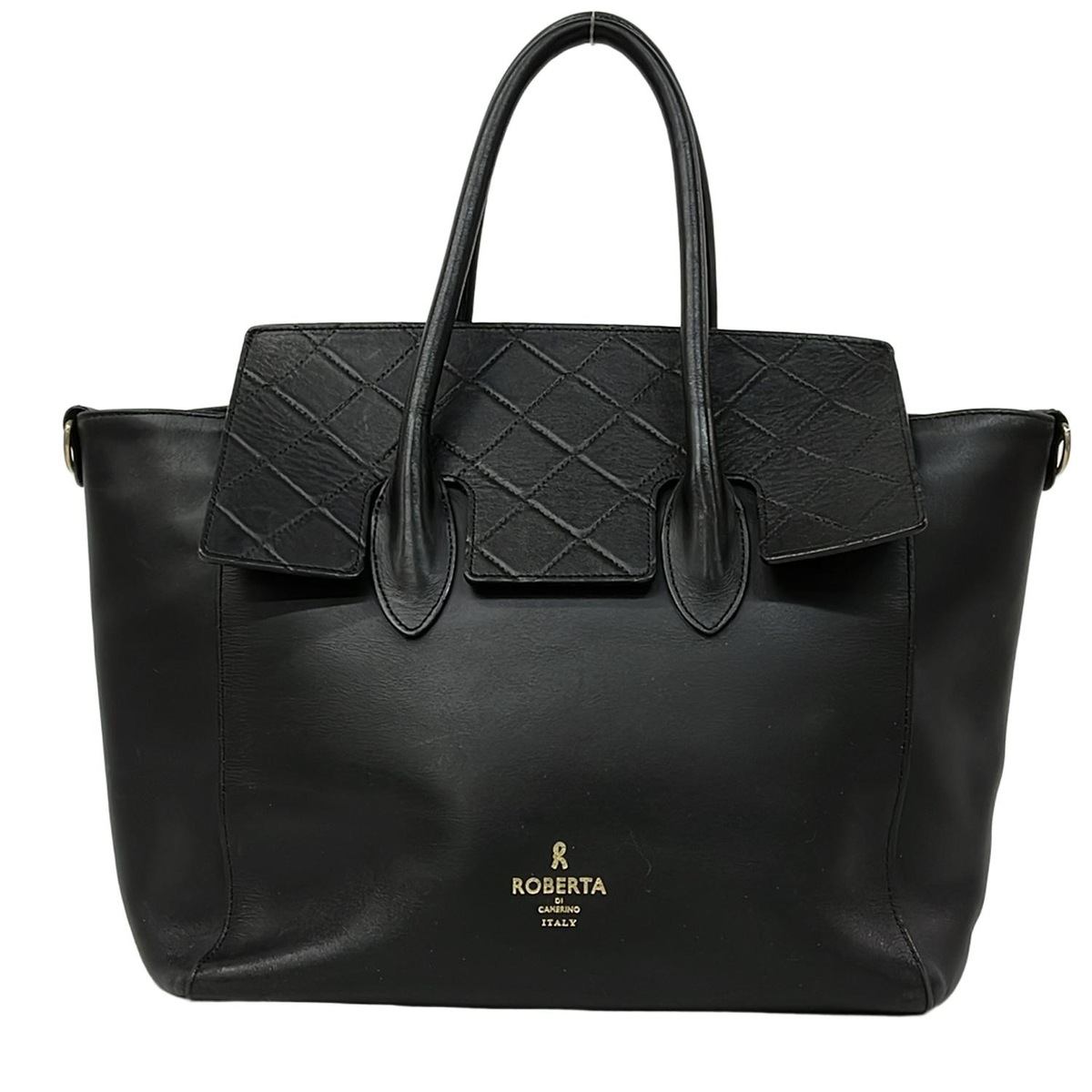 ロベルタ ディ カメリーノ ハンドバッグ - 黒 キルティング レザー