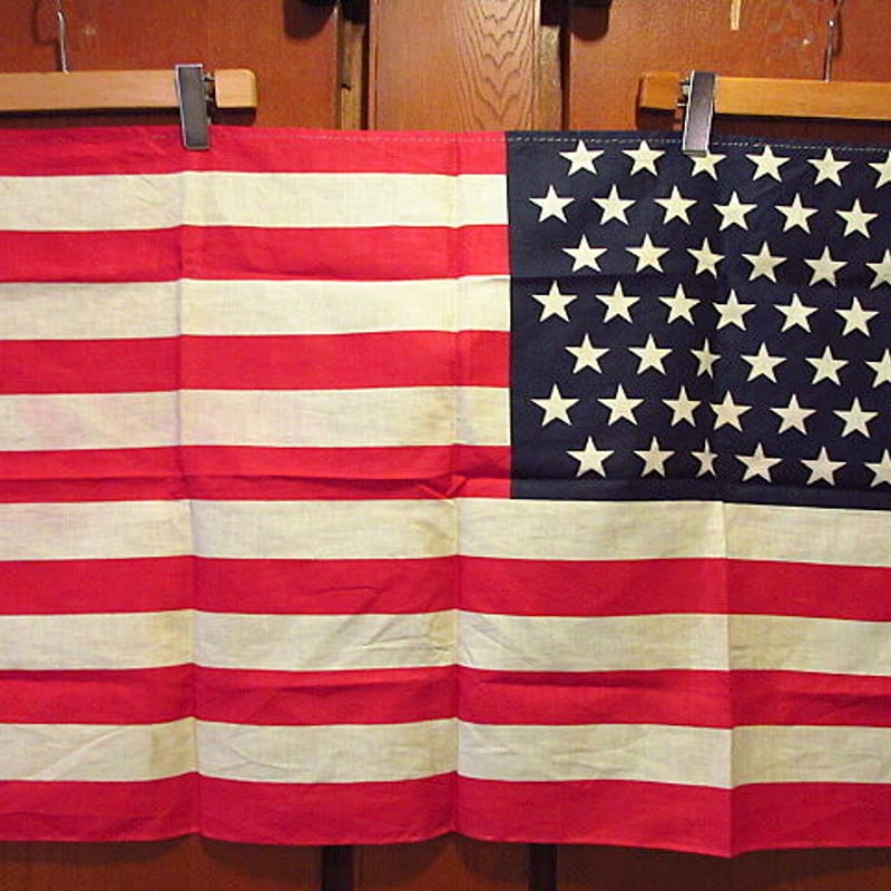 ビンテージ50's○49星アメリカ星条旗 約56cm×約86cm○201021s8-fbr 1