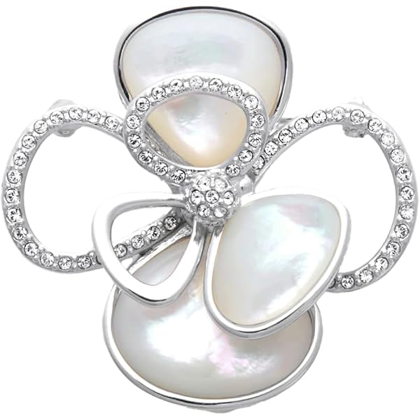 Amazon | 【公式】[ヴァンドームブティック]ブローチ 白蝶貝