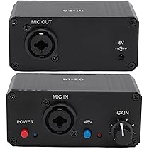 Amazon.co.jp: banapoyマイクプリアンプ、48Vファンタム電源XLR出力