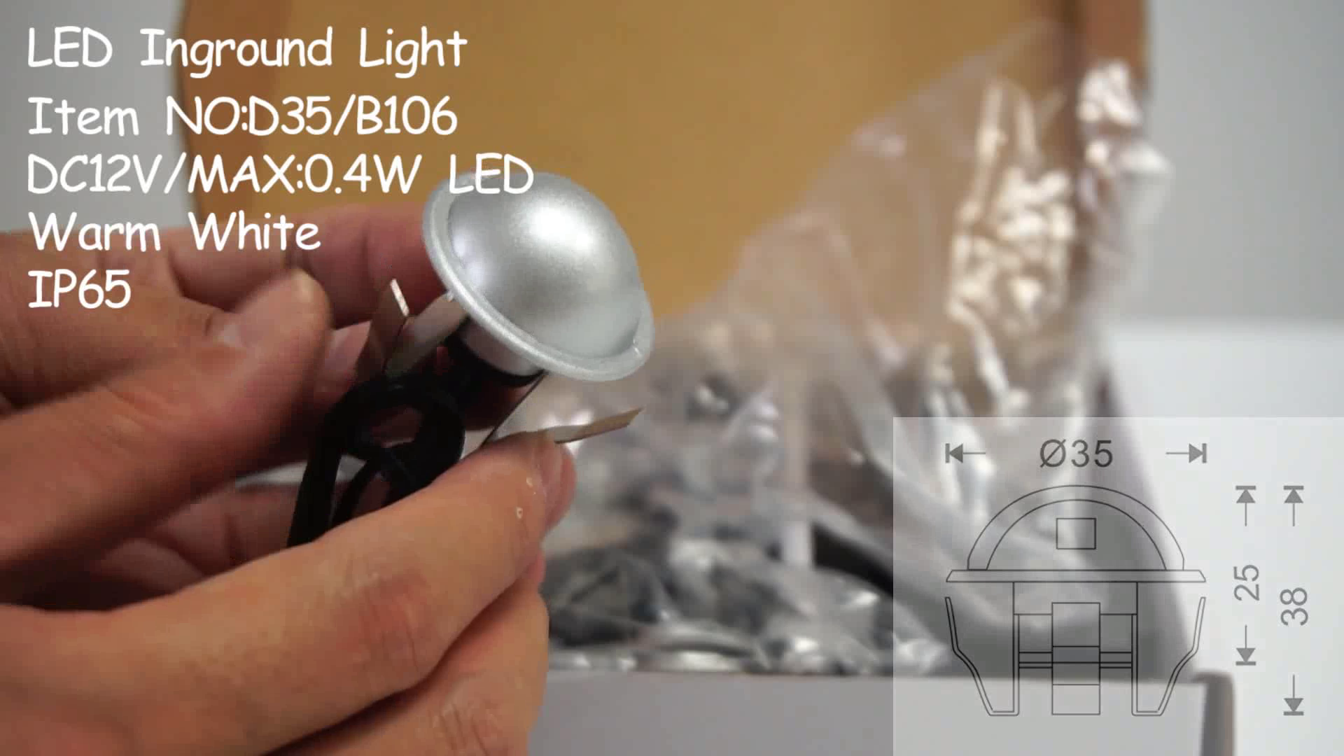 FVTLED Pack of 10 Low Voltage LED Deck Light Kit Φ1.38 Waterproof