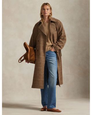 Ralph Lauren Glen Plaid Wool Trench Coat | Bloomingdale's