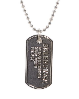 Balenciaga Engraved Punk Tag Necklace | Bloomingdale's