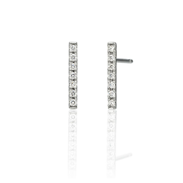 PT950 レクト ダイヤモンド バー ピアス｜オーダーメイドブランドの