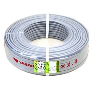 100m巻き】2.0mm×3C｜3心｜VVF ビニル絶縁ビニルシースケーブル平形の