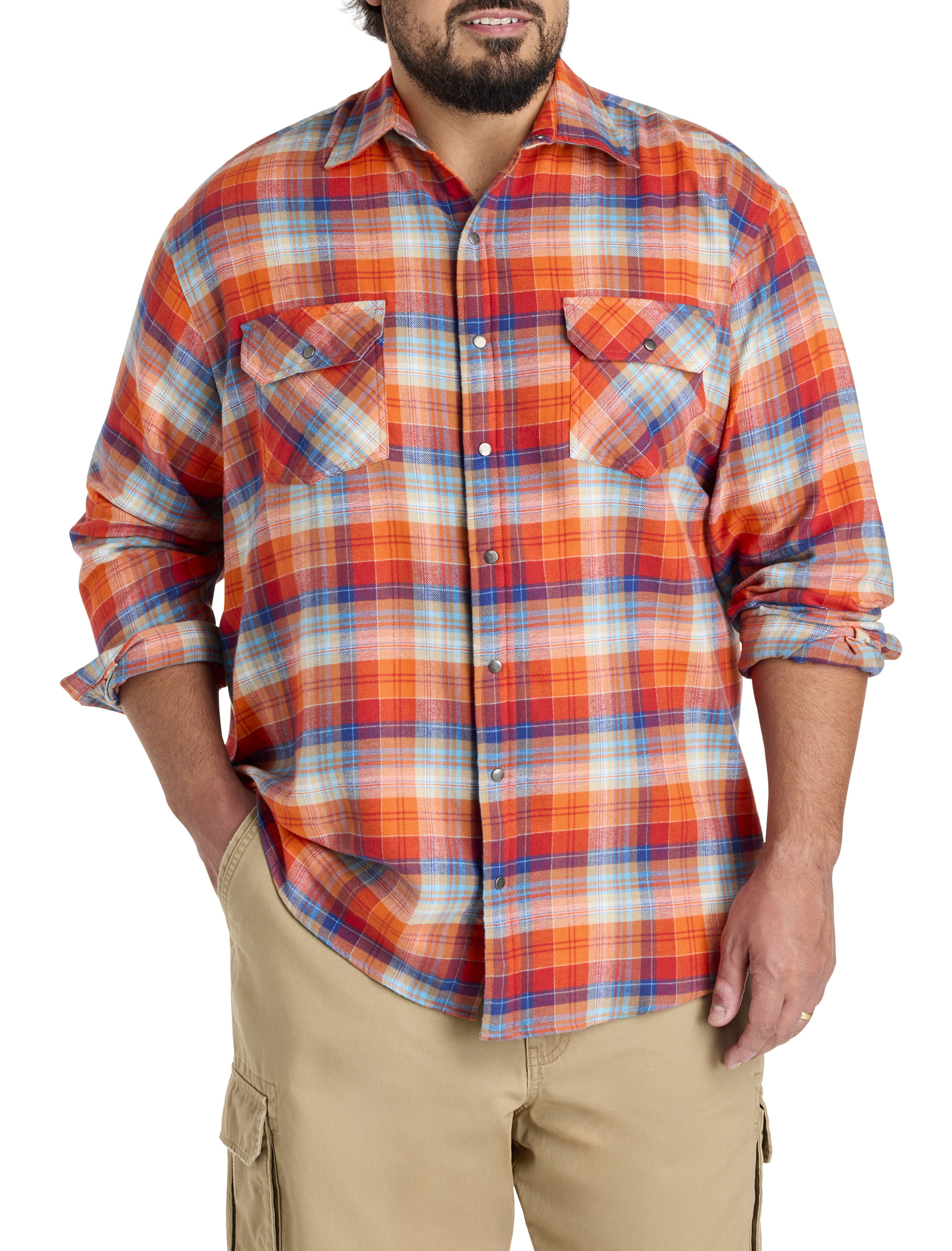 Big + Tall | Harbor Bay Plaid Flannel Sport Shirt | DXL