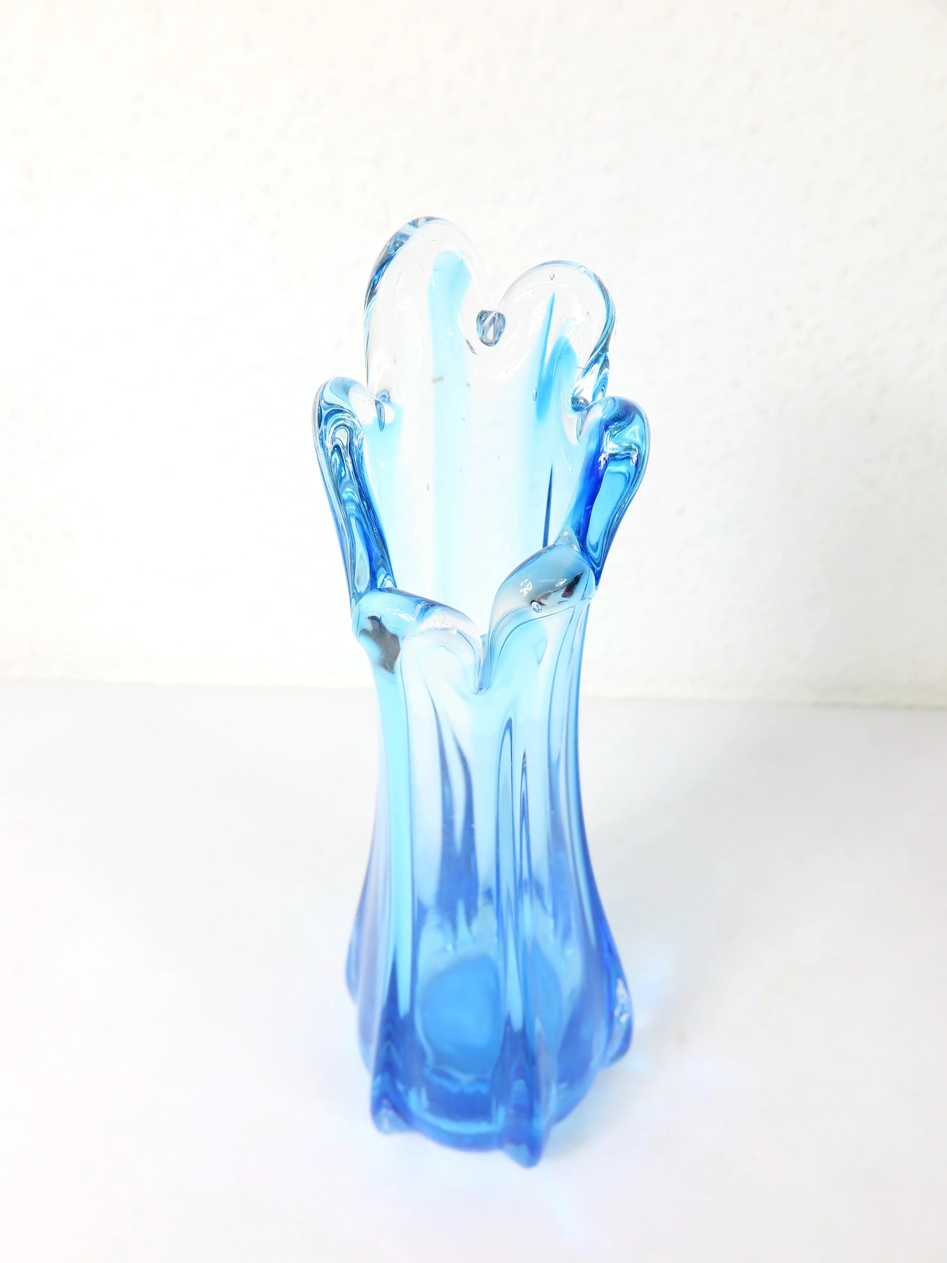 70年代 ムラーノ・グラスの花瓶 ブルー | Johnny-Tapete