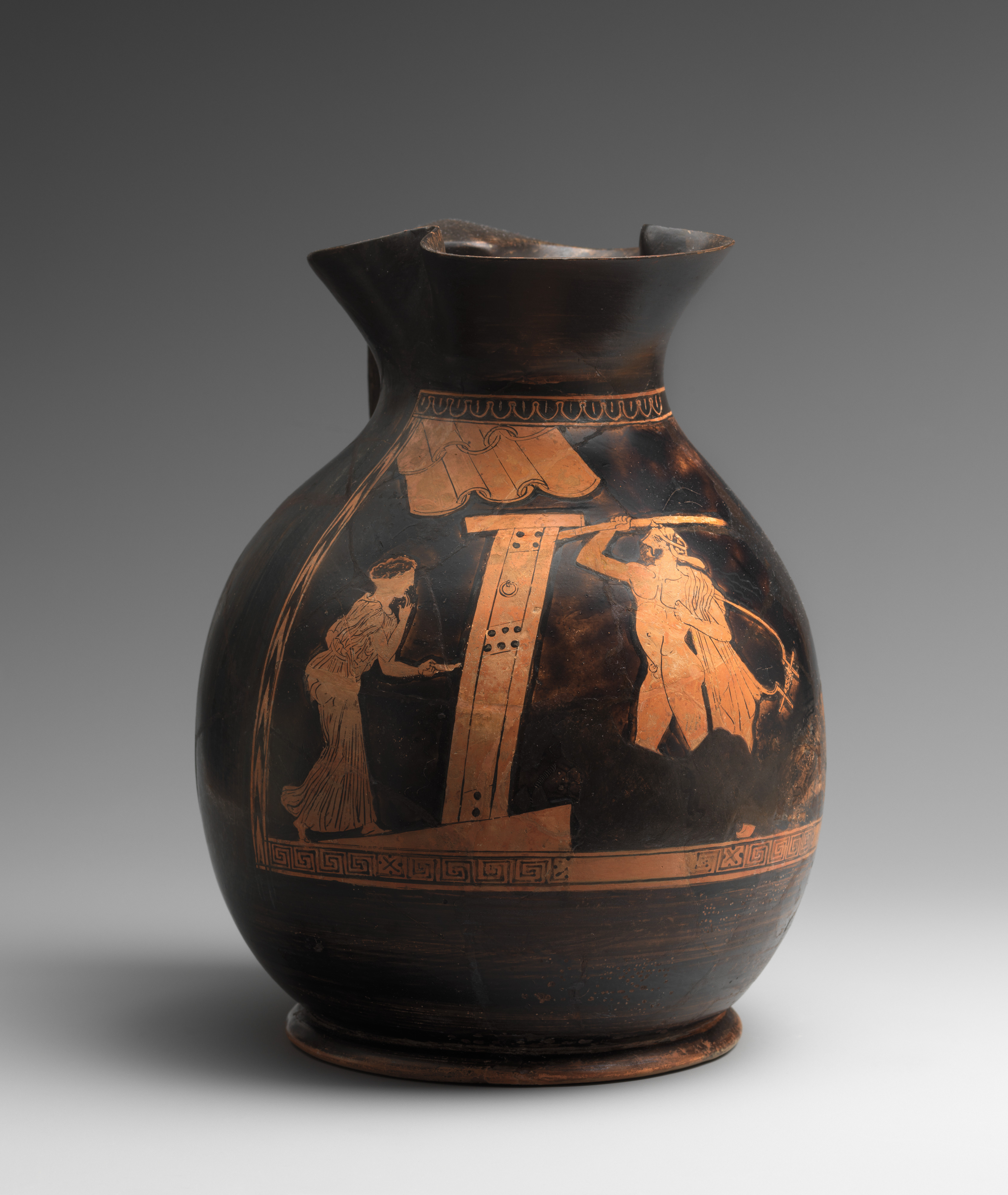 Terracotta oinochoe: chous (jug) - Greek, Attic - Classical - The