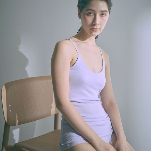 コットンシルクパッド入りキャミ