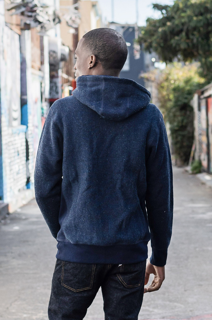 3sixteen Heavyweight Hoodie - Indigo-Dyed Zip-Up