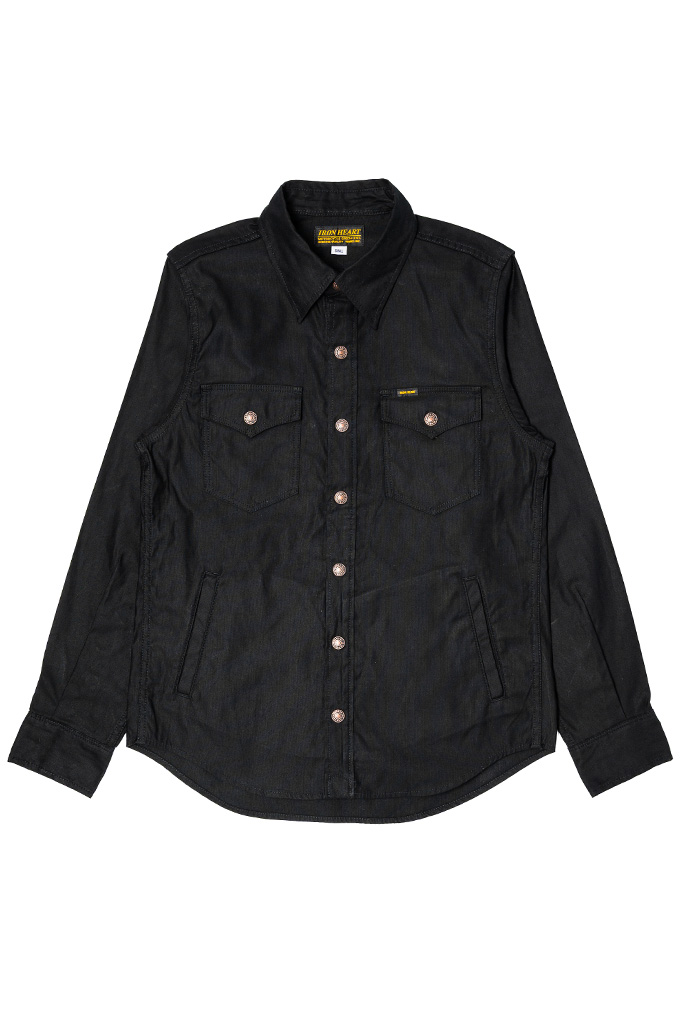 Iron Heart 8oz Military Whipcord CPO Shirt - IHSH-425-BLK - Black