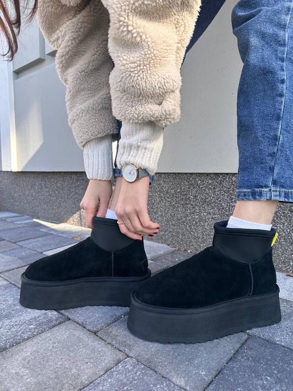 Сапоги ugg classic mini dipper boot black угги черные женские