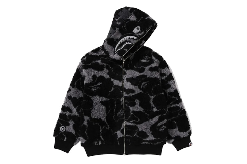 BAPE ABC Camo Boa Shark Relaxed Fit Hoodie Black Men's - FW24 - US