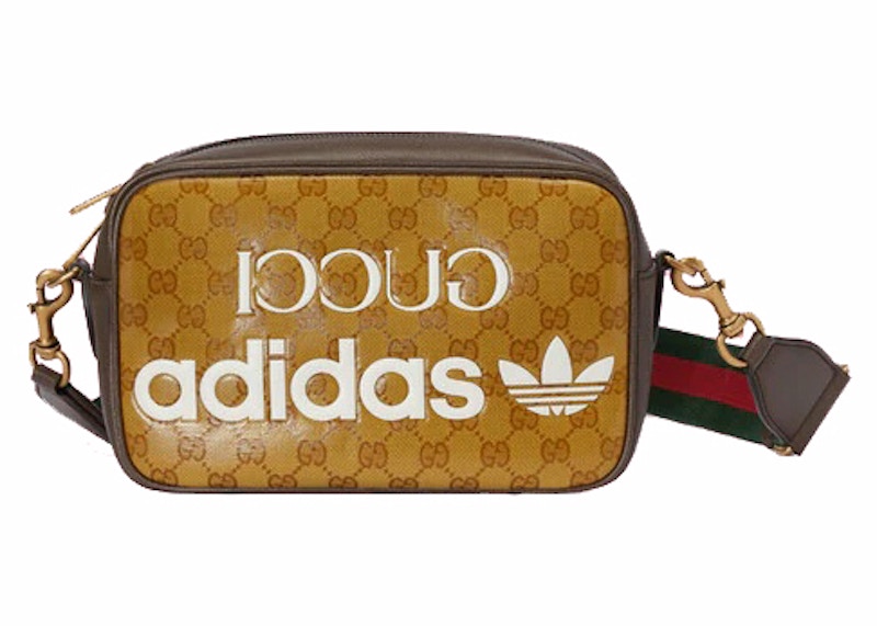 Gucci x adidas Small Shoulder Bag Beige/Brown in Leather with Gold