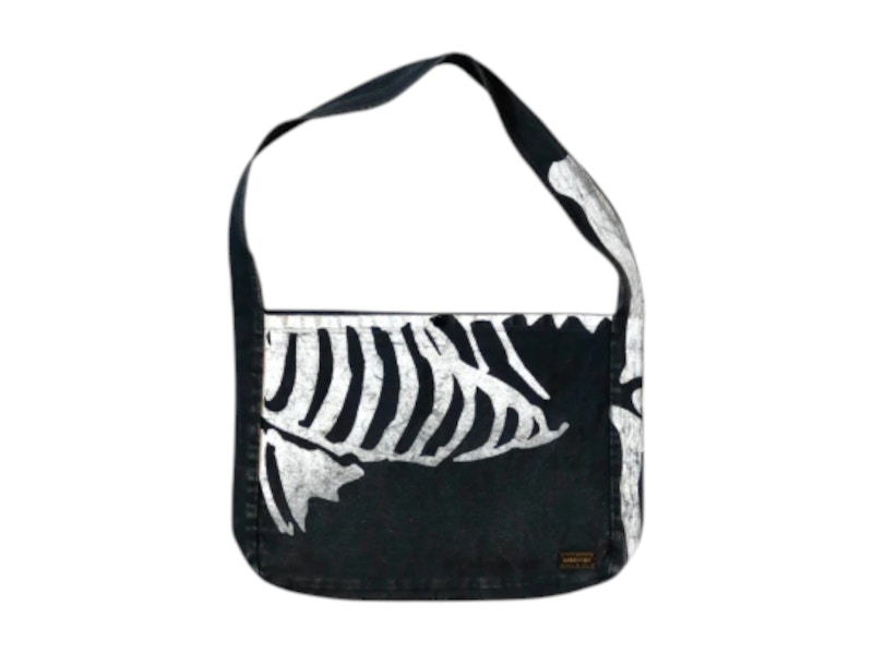 Kapital 14 Oz Denim Bone Print Book Bag Black Men's - FW24 - US