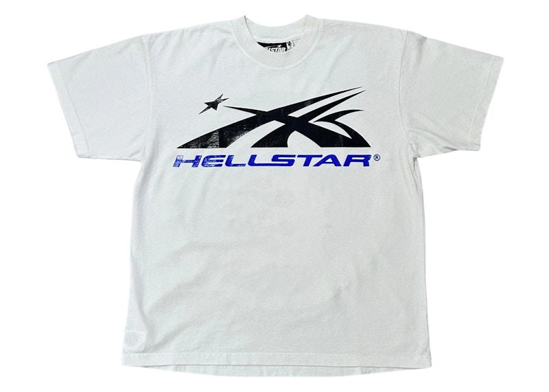 Hellstar Gel Sport Logo T-shirt White/Blue Men's - SS24 - US
