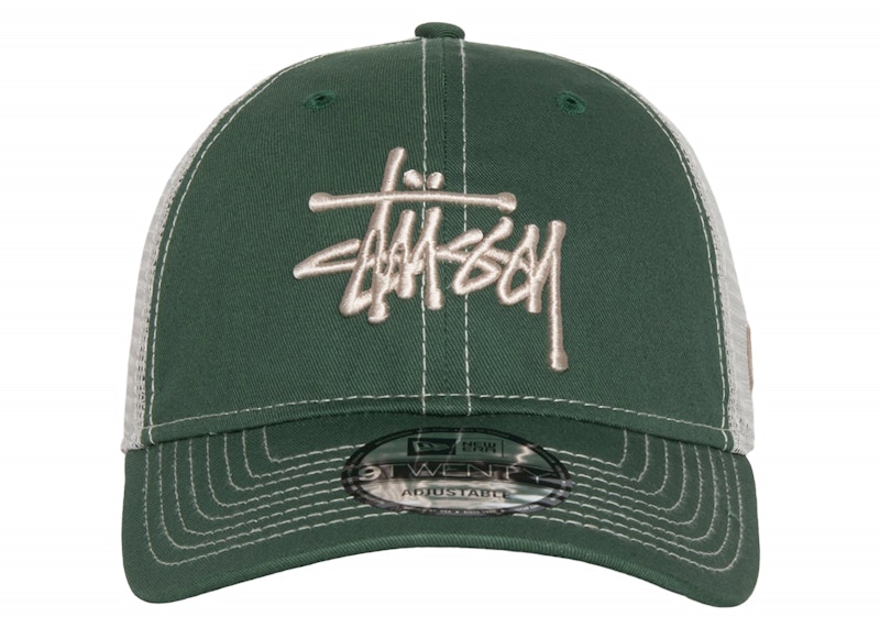 Stussy New Era 9Twenty Basic Trucker Green Men's - SS24 - US