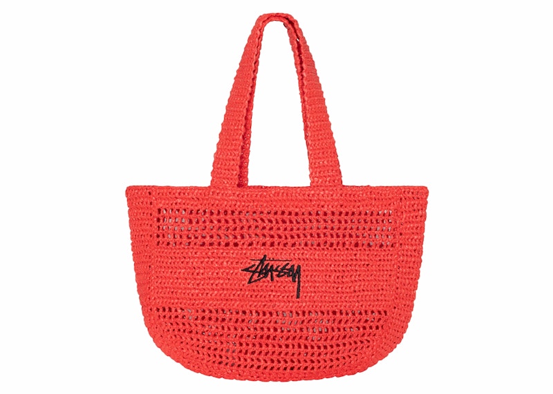 Stussy Raffia Tote Bag Red - SS24 - US