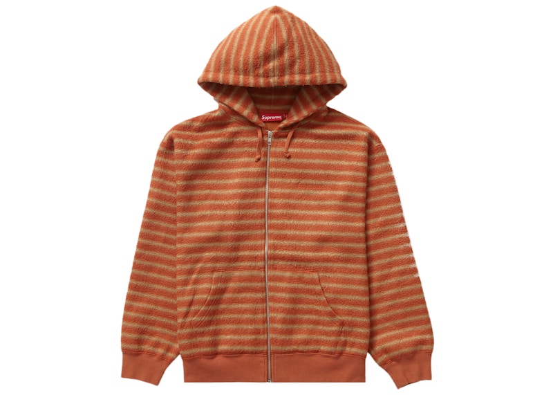 Supreme Brushed Zip Up Hooded Sweatshirt Orange Men's - FW23 - US