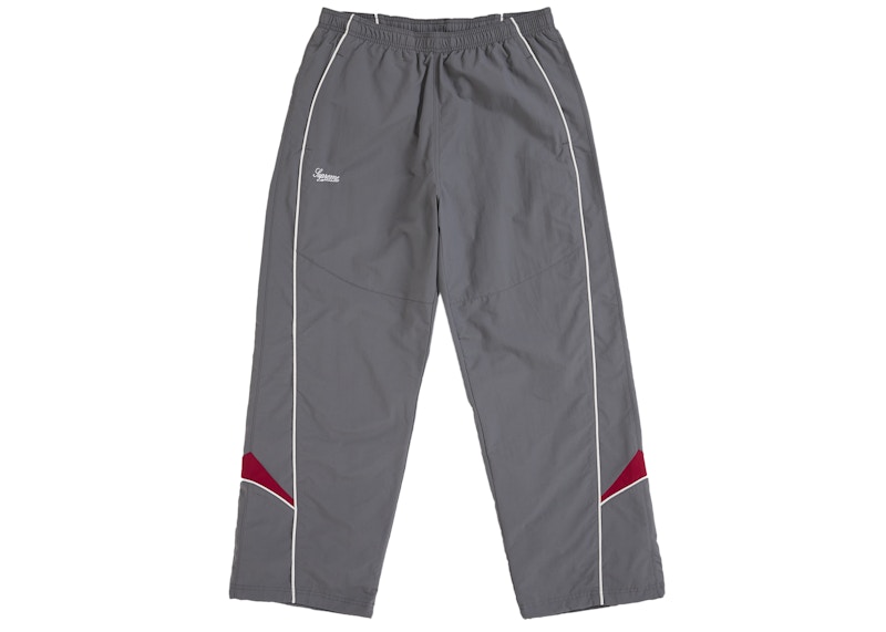 Supreme Contrast Piping Track Pant Grey Men's - FW25 - US