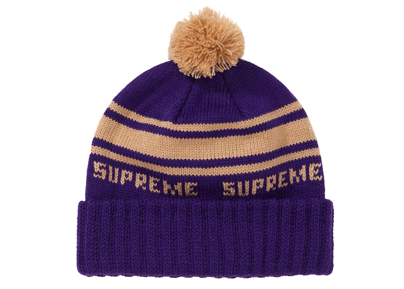 Supreme Classic Stripe Beanie Purple - FW18 - JP