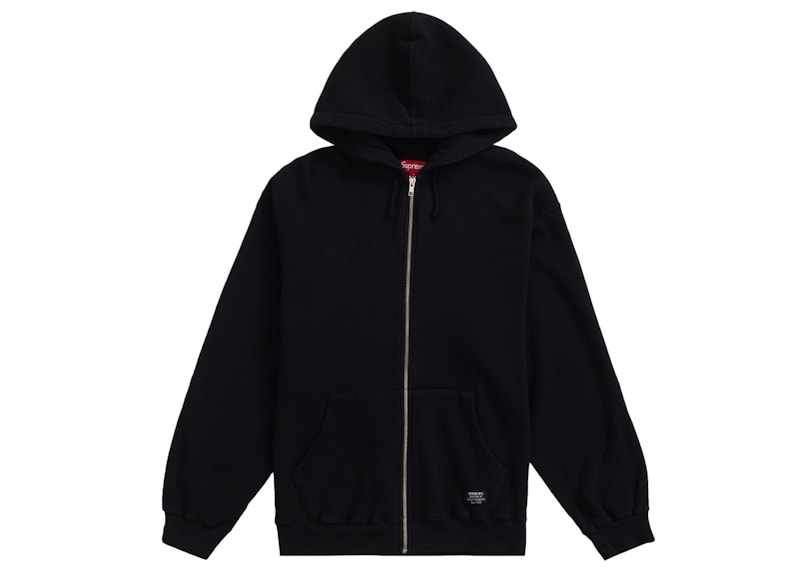 Supreme Hooded Zip Up Thermal Black Men's - SS24 - US