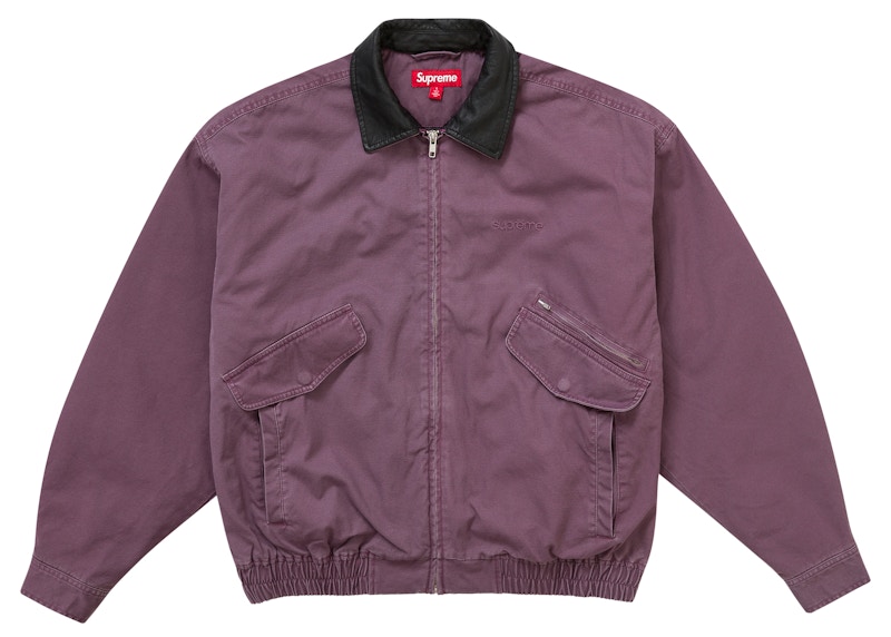 Supreme Leather Collar Utility Jacket FW24 Dusty Purple Men's