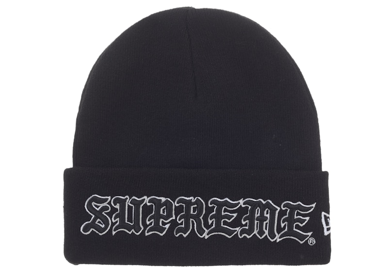 Supreme New Era Old English Beanie Black - FW25 - US