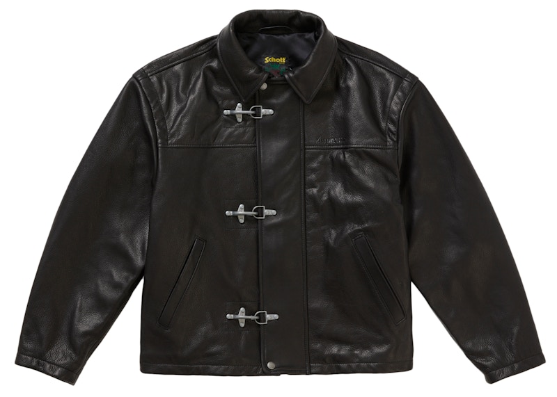 Supreme Schott Leather Clip Jacket Black Men's - SS25 - US