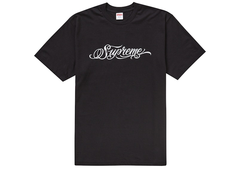 Supreme Script Tee Black Men's - FW24 - GB