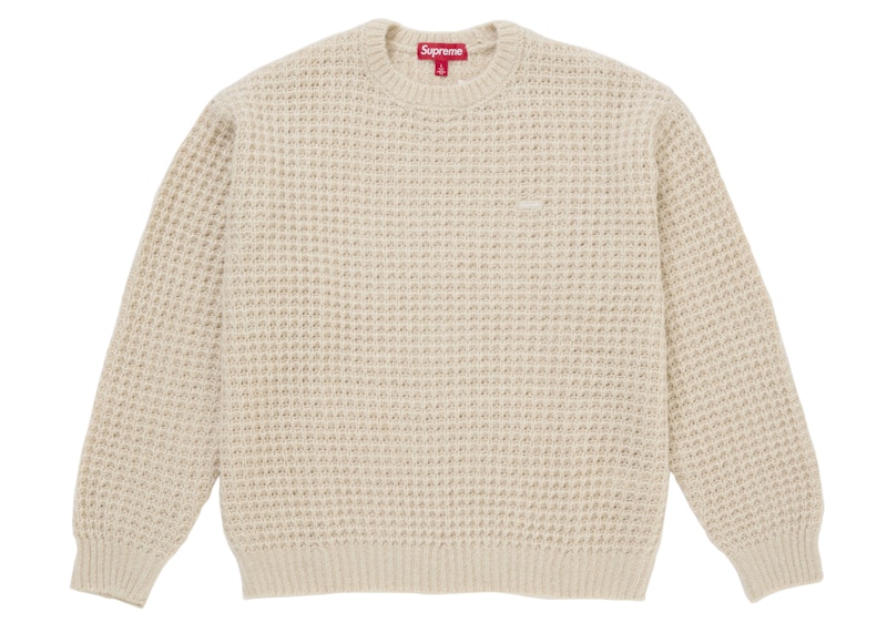 Supreme Small Box Waffle Sweater Natural Men's - FW25 - US