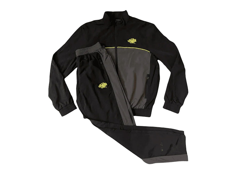 Syna World Syna Logo Shell Tracksuit Black/Grey/Yellow Men's