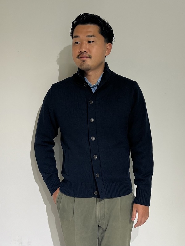 メンズ】スタンドカラーカーディガン | 読む、鎌倉シャツ