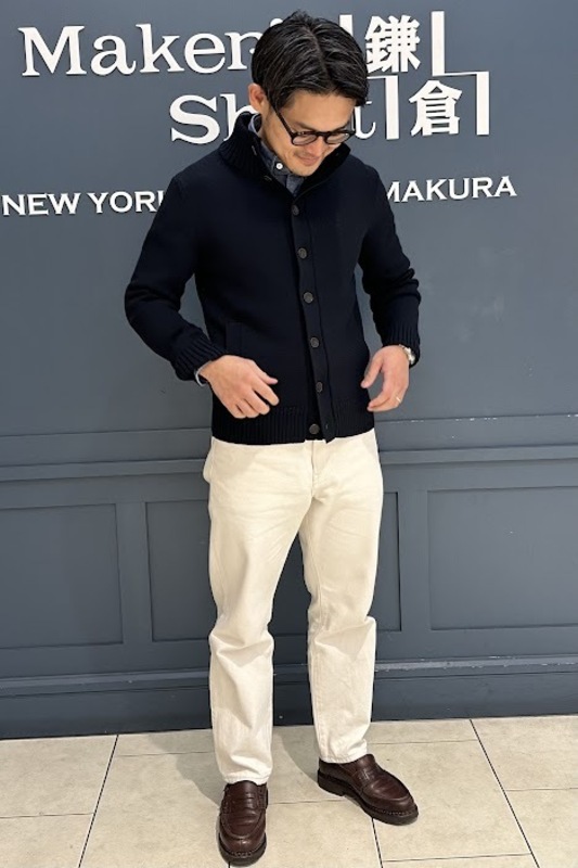 鎌倉シャツの定番」スタンドカラーカーディガン | 読む、鎌倉シャツ