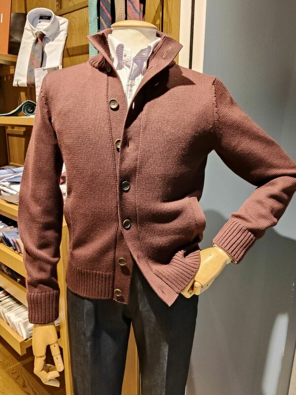 毎年大人気！】スタンドカラーカーディガン | 読む、鎌倉シャツ