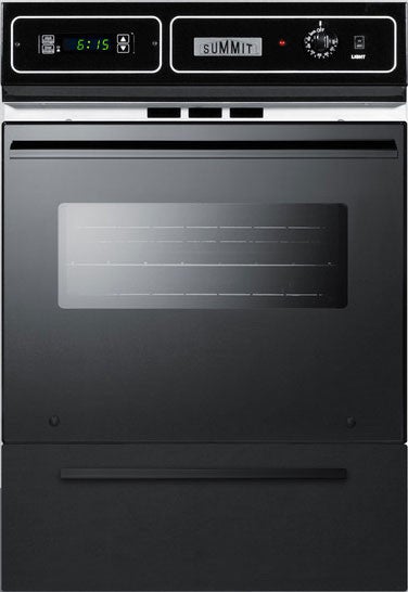 Summit TTM7212DK 24 Inch Single Gas Wall Oven Black | Plesser's
