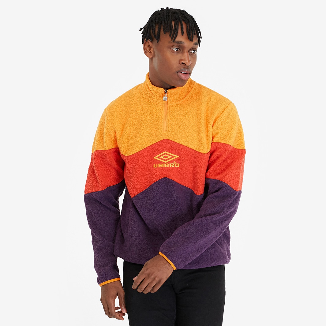Umbro Resort Zip Polar Fleece Top - Cosmos/Haze/Fog - Mens Clothing |