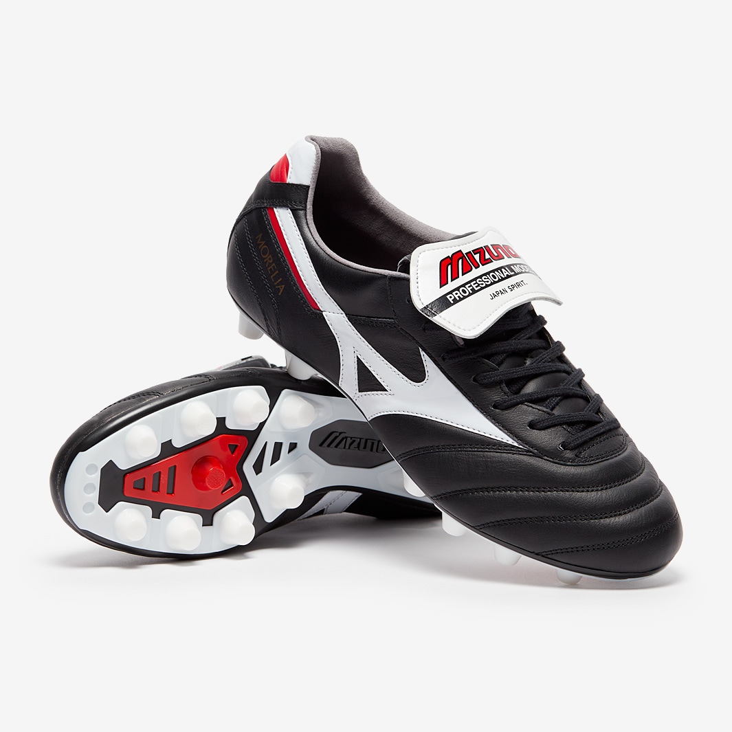 Mizuno Morelia II Made in Japan FG - Negro/Blanco/Rojo chino