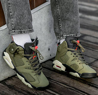 Чоловічі кросівки Nike Air Jordan 6 Retro x Travis Scott Khaki