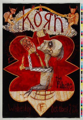 Korn Vintage Concert Poster from Fillmore Auditorium, Oct 9, 1996