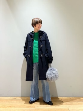 green label relaxingのダッフルコート（ブルー系）を使った人気