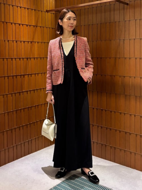 セール】ジョーゼットジャージー Vネックオールインワン（つなぎ